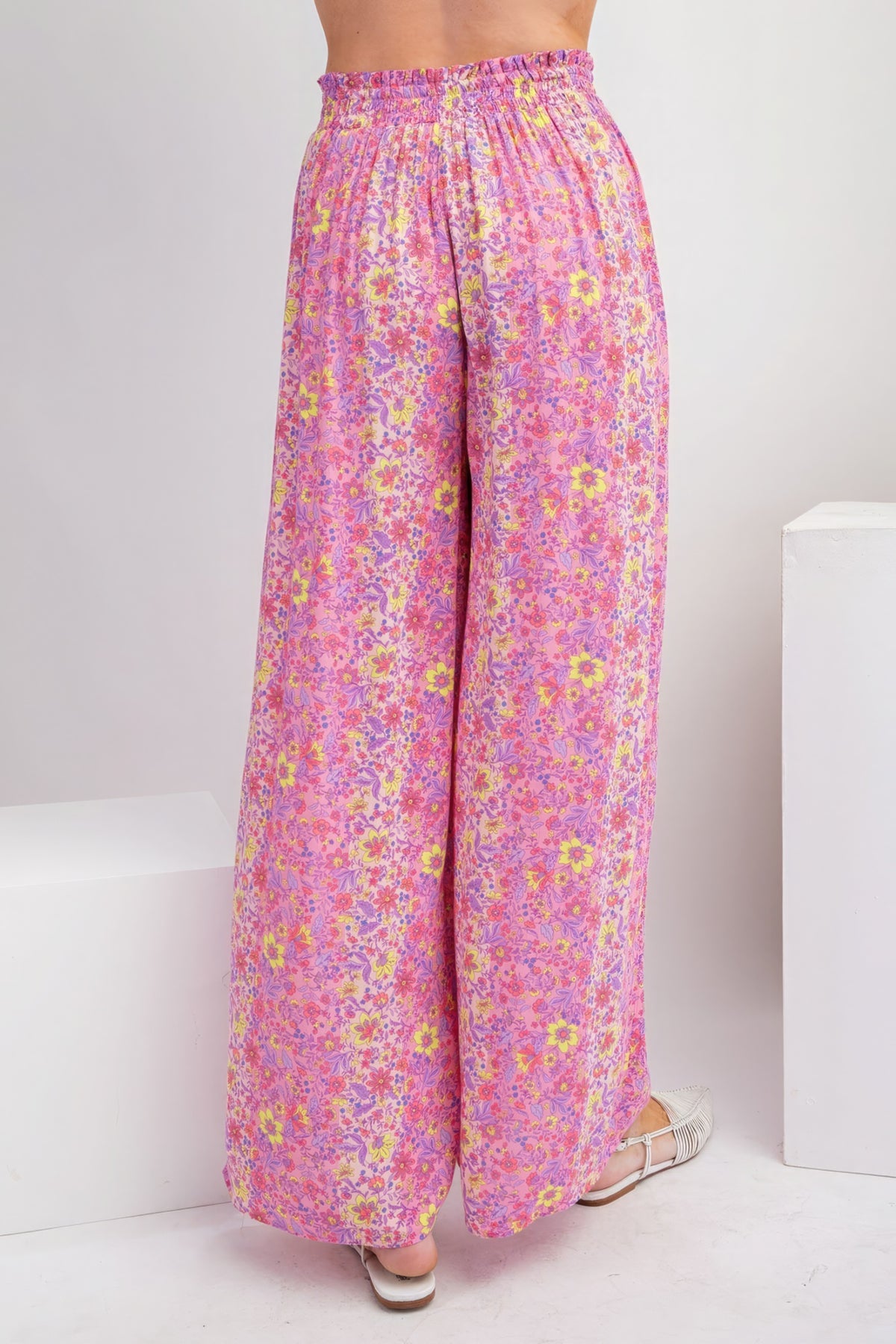 Floral Print Gauze Palazzo Pants.